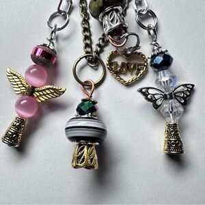 Safety Pin Brooch Artisan Pink and Gold Angel Retro Style Handmade OOAK Y2K